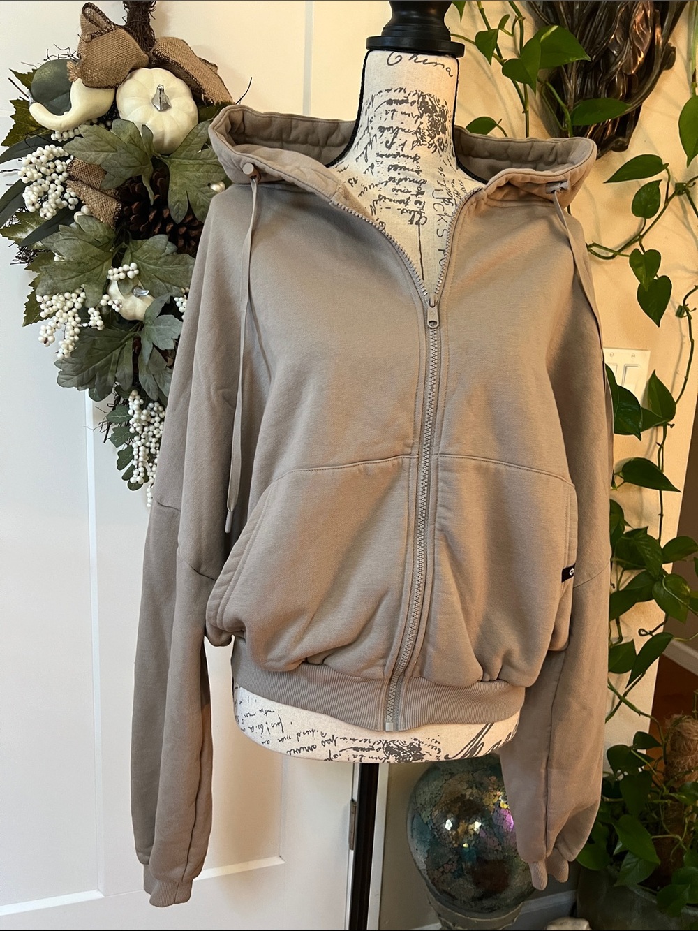 POPFLEX Women's Taupe Pullover Hoodie - S/M